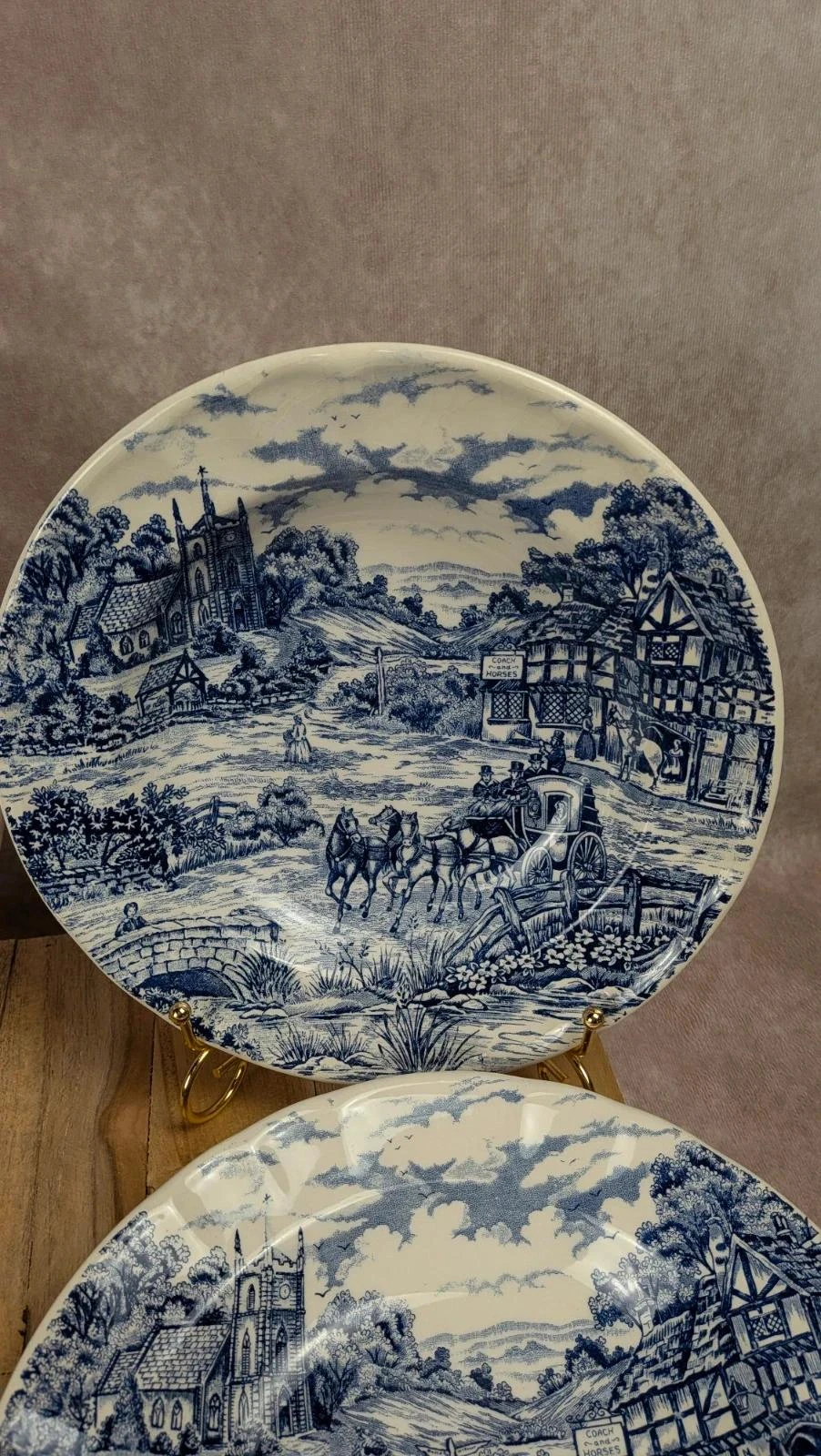 Lot de 6 assiettes creuses Castellania bleu vintage – photo 8